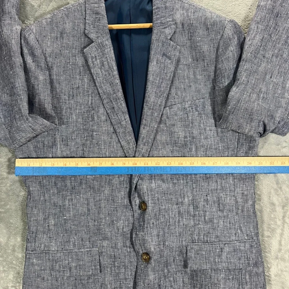 J.Crew Thompson Blazer Mens 42R Blue Excellent 100% Linen Sport Coat H5090